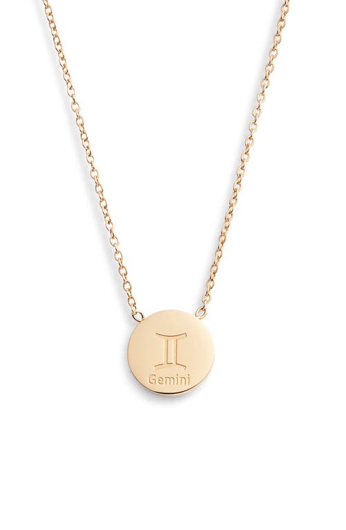 Knotty Zodiac Pendant Necklace In Gold/sagg