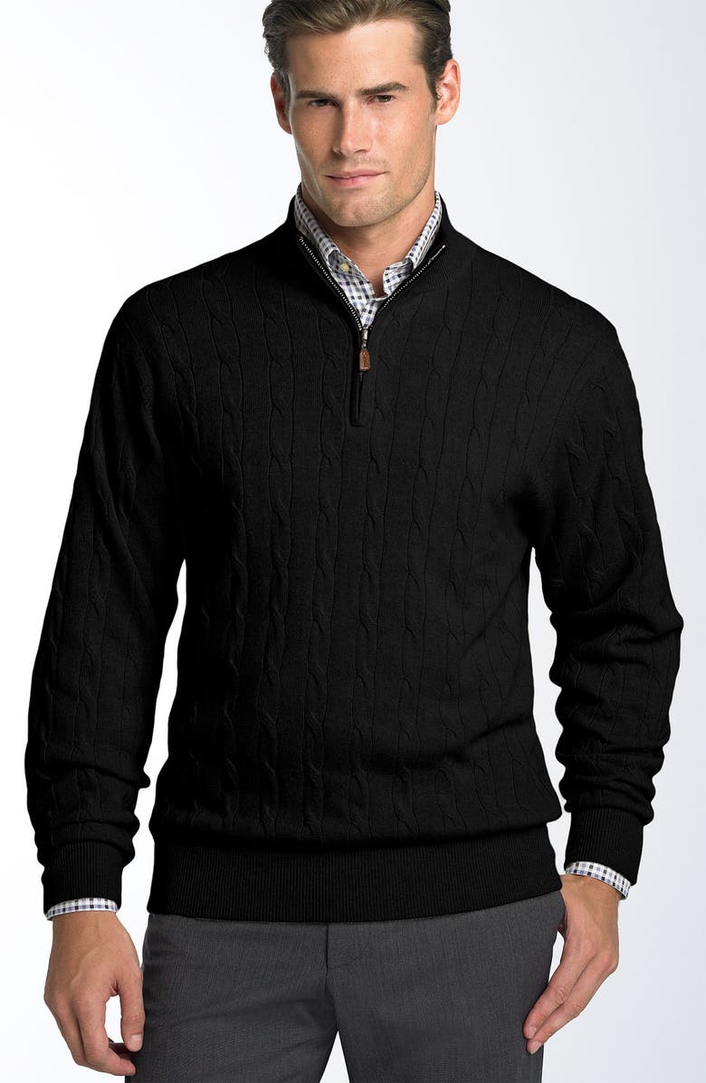 Peter Millar Half Zip Cable Knit Cashmere Sweater | Nordstrom