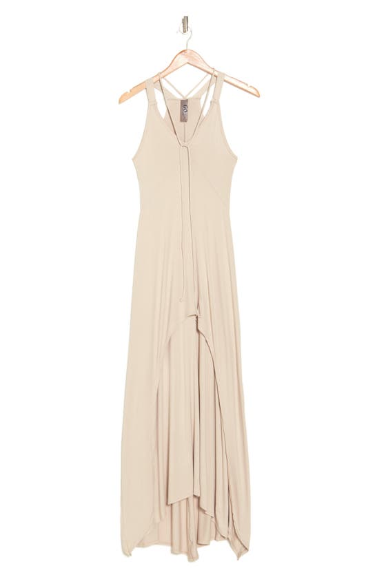 Go Couture Choker Neck Midi Sundress In Sand