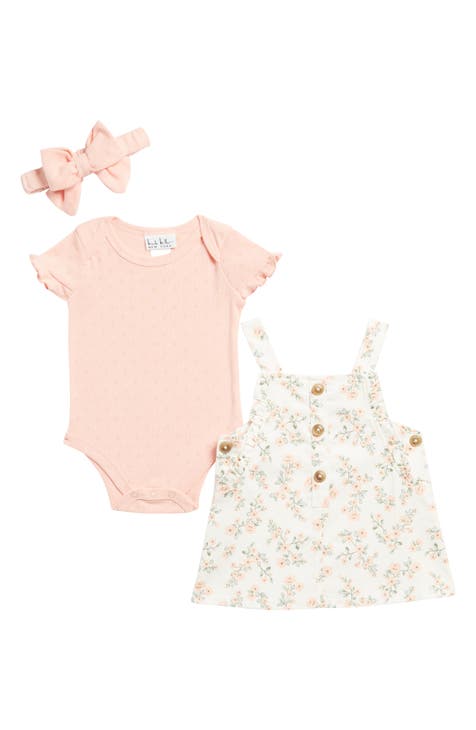 Three-Piece Flower & Pointelle Knit Set (Baby)