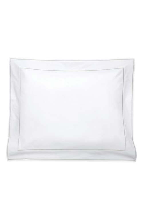 Matouk Ansonia Percale King Sham In White/sterling