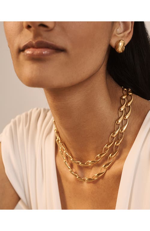 Monica Vinader Nura Choker Necklace In 18ct Gold Vermeil/ster Silver