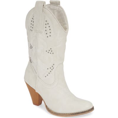 Very Volatile Wagonwheel Western Boot, White