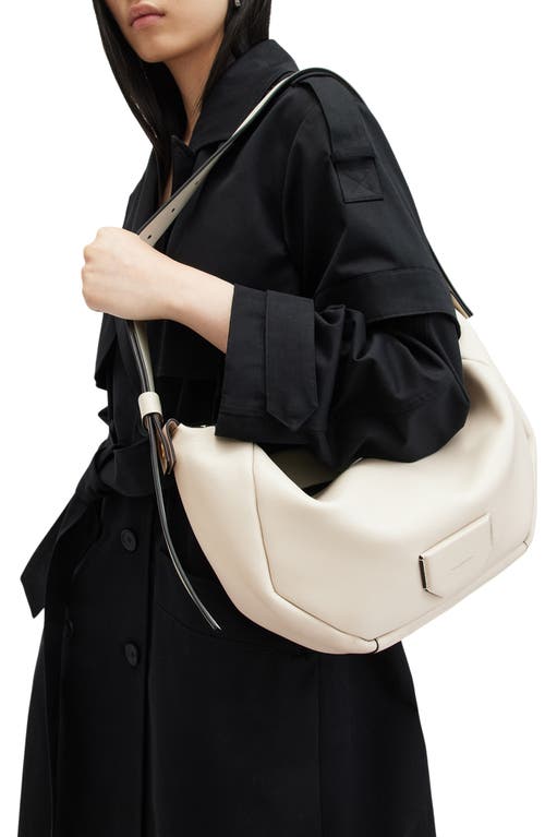 Shop Allsaints Madea Leather Shoulder Bag In Desert White