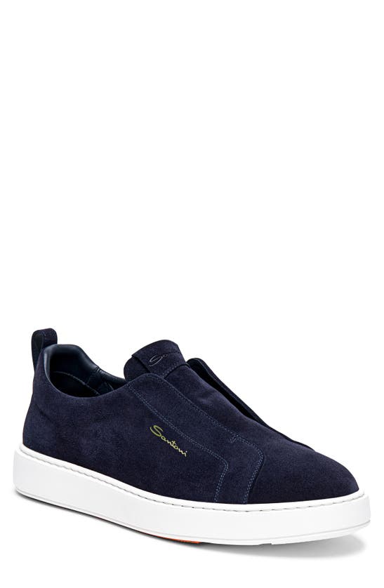 Shop Santoni Victor Slip-on Sneaker In Blue