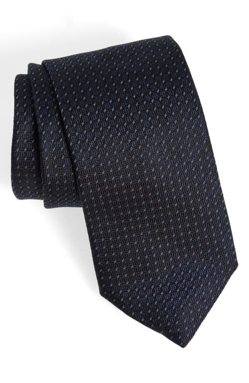 Canali Neat Geometric Silk Tie in Navy at Nordstrom