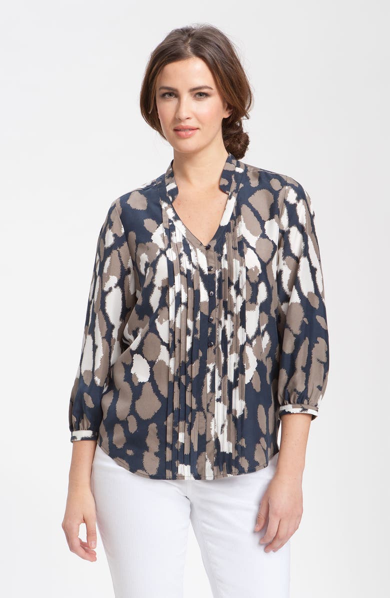 Amber Sun Pleat Front Habotai Silk Blouse | Nordstrom