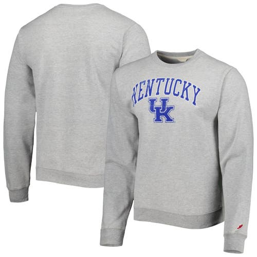 Men's League Collegiate Wear Gray Kentucky Wildcats 1965 Arch Essential Fleece Pullover Sweatshirt in Heather Gray