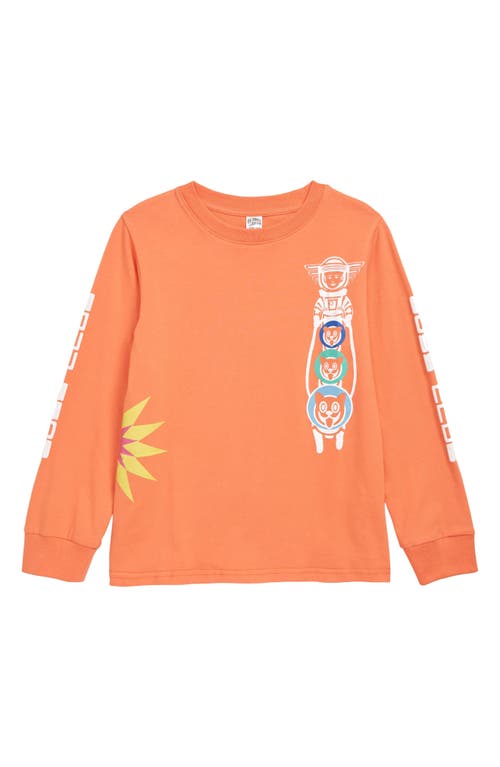 Billionaire Boys Club Kids' North Star Long Sleeve Graphic Tee in Persimmon
