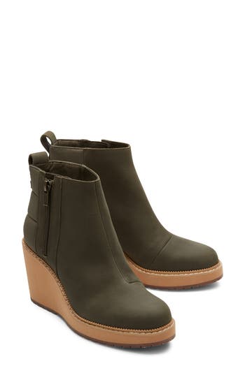 TOMS TOMS RAVEN WEDGE BOOTIE 