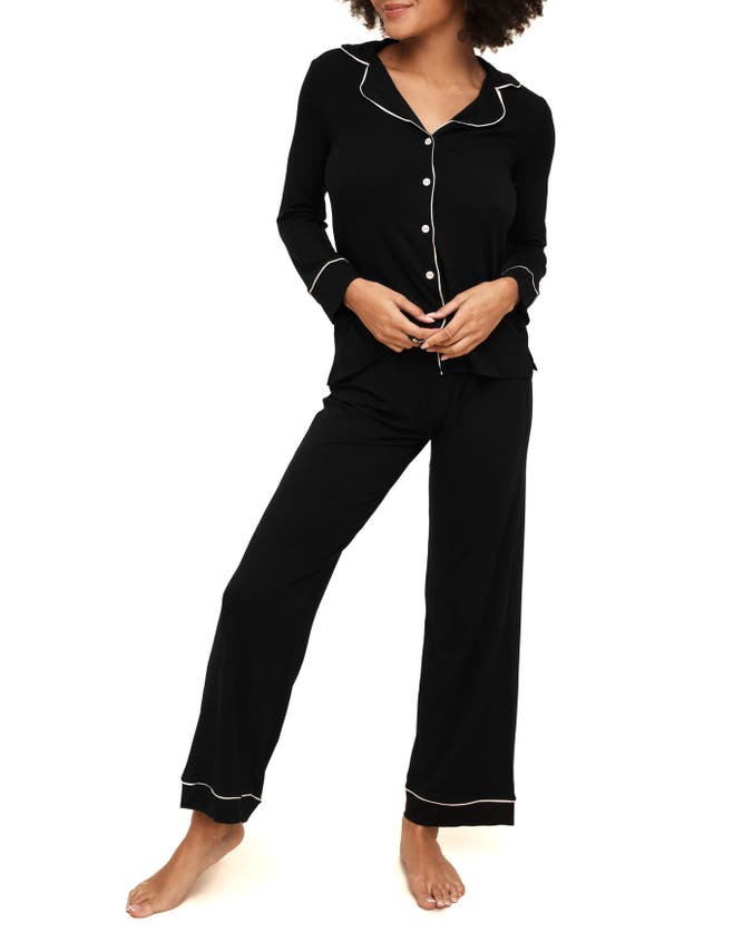Shop Adore Me Matilda Knit Pajama Set In Black