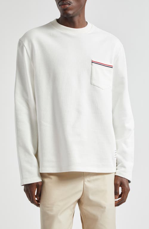 Thom Browne Oversize Cotton Sweatshirt Natural White at Nordstrom,