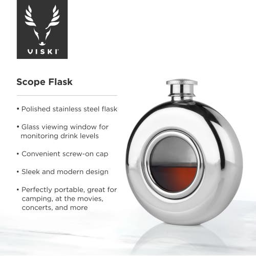 Viski Irving 5 oz Scope Flask In Silver