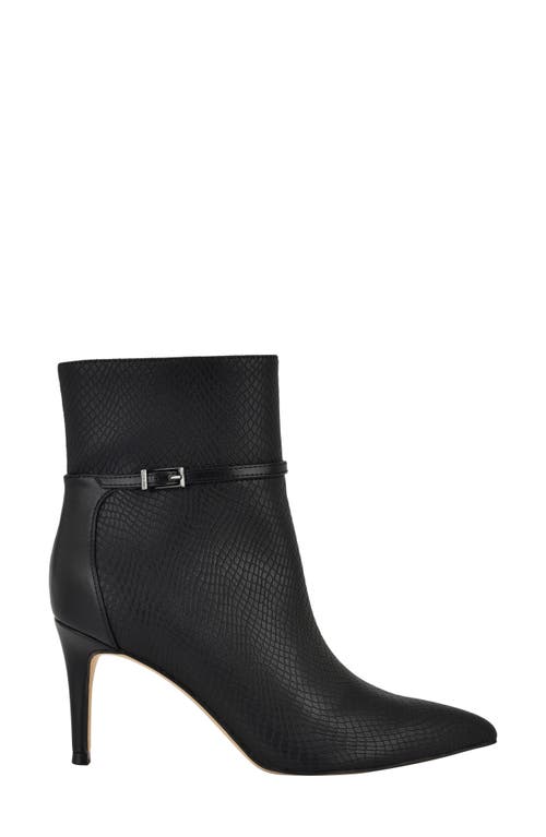 Shop Calvin Klein Vivera Bootie In Black Embossed