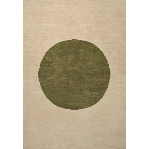 Jonathan Y Cirkel Minimalist Geometric Dot Machine-washable Area Rug In Cream/green