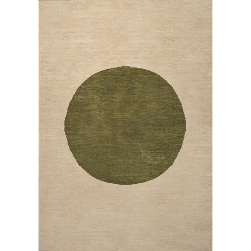 Jonathan Y Cirkel Minimalist Geometric Dot Machine-washable Area Rug In Cream/green