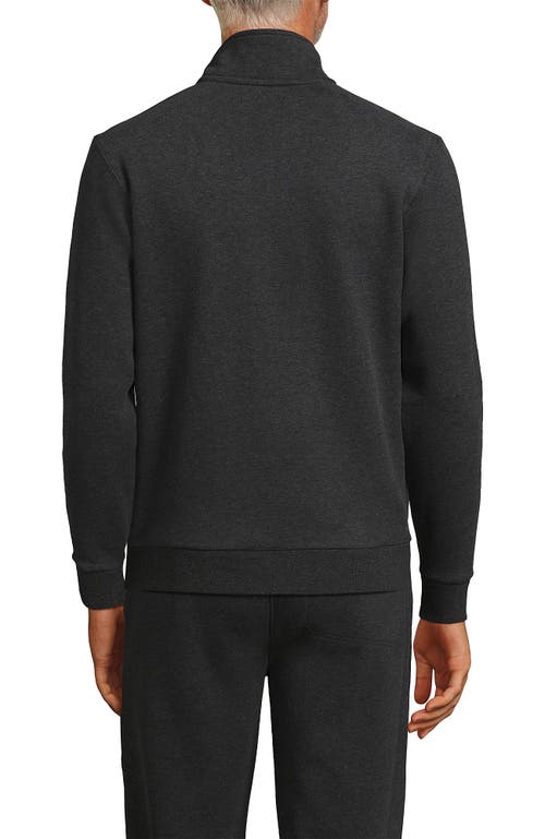 Shop Lands' End Long Sleeve Serious Sweats Half Zip Mock Sweatshirt In Dark Charcoal Heather