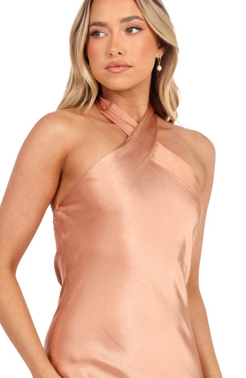 Petal And Pup Petal & Pup Grasie Stretch Satin Halter Dress In Pink