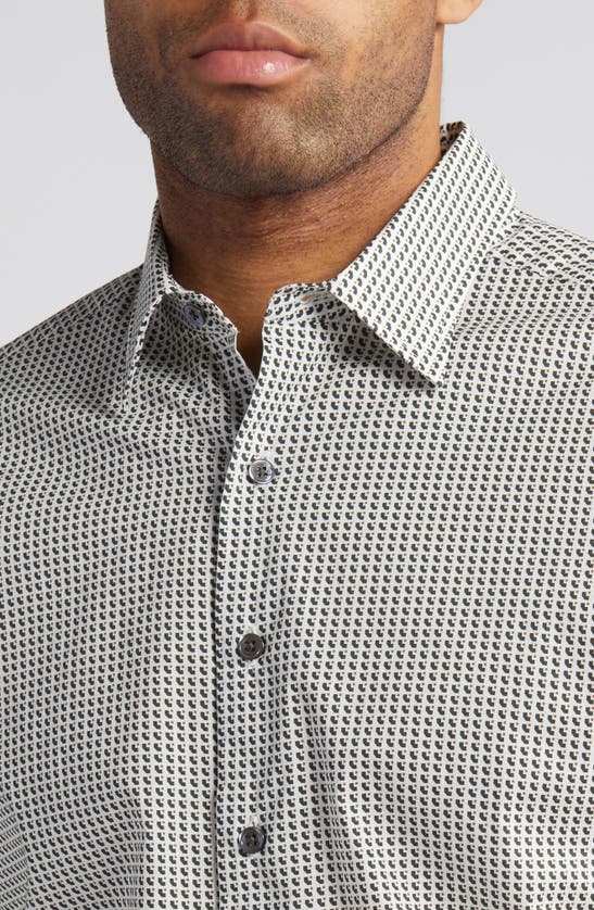 Shop Rodd & Gunn Chatteron River Sports Fit Geo Print Cotton Button-up Shirt In Snow