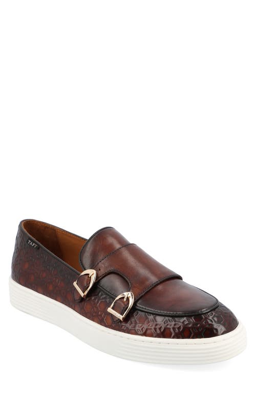 Leather Double Monk Strap Loafer in Chocolate