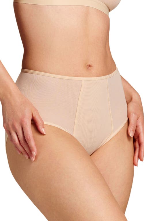 Shop Siella Power Mesh High Waist Brief In Sand