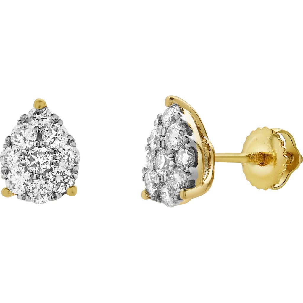 Luvmyjewelry Poire 14k Yellow Gold Cluster Lab Grown Diamond Unisex Earrings In 14k Yellow Gold