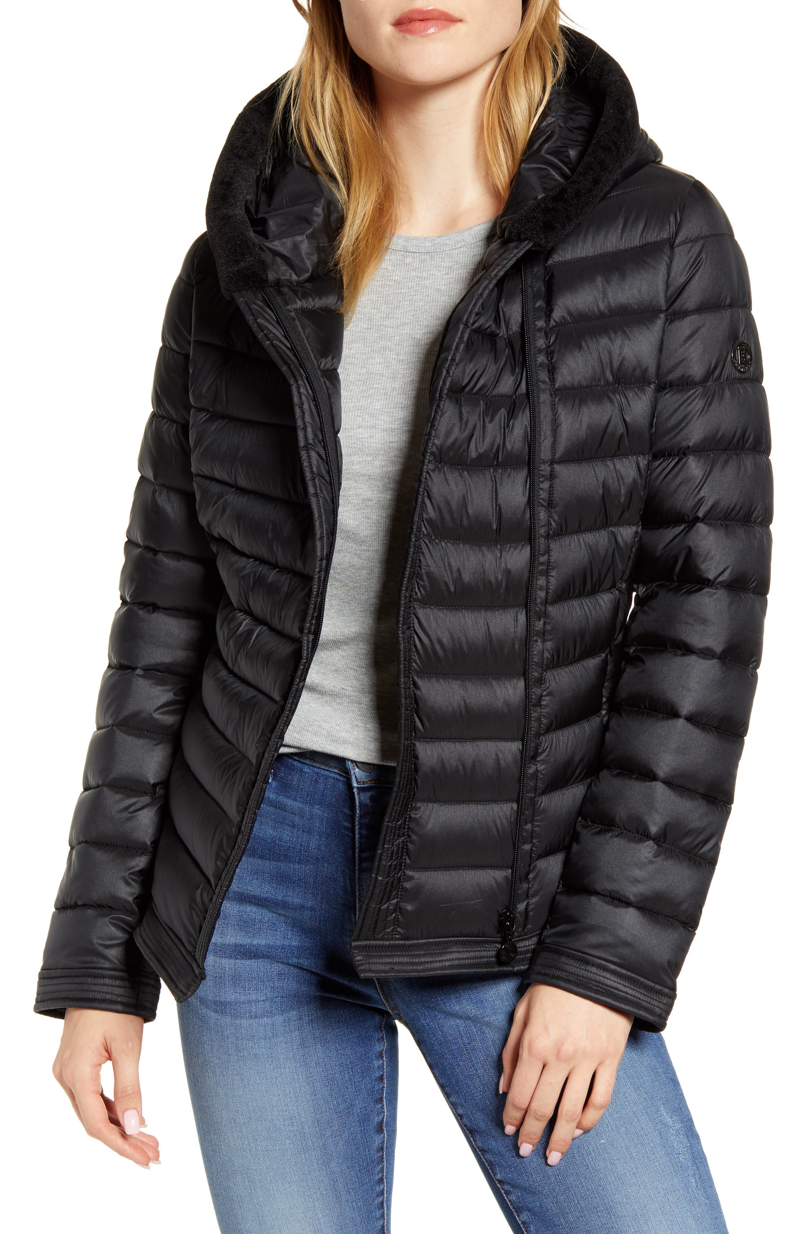Bernardo Packable Puffer Jacket with Faux Fur Hood Nordstrom