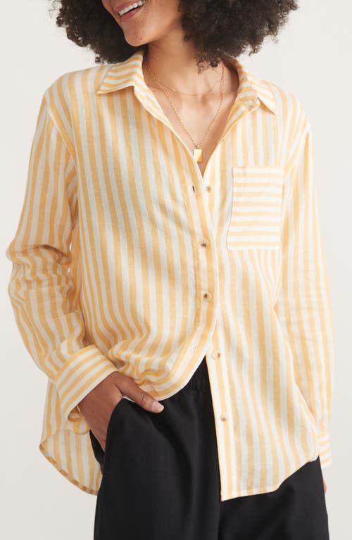 Marine Layer Relaxed Button-up Shirt In Yellow