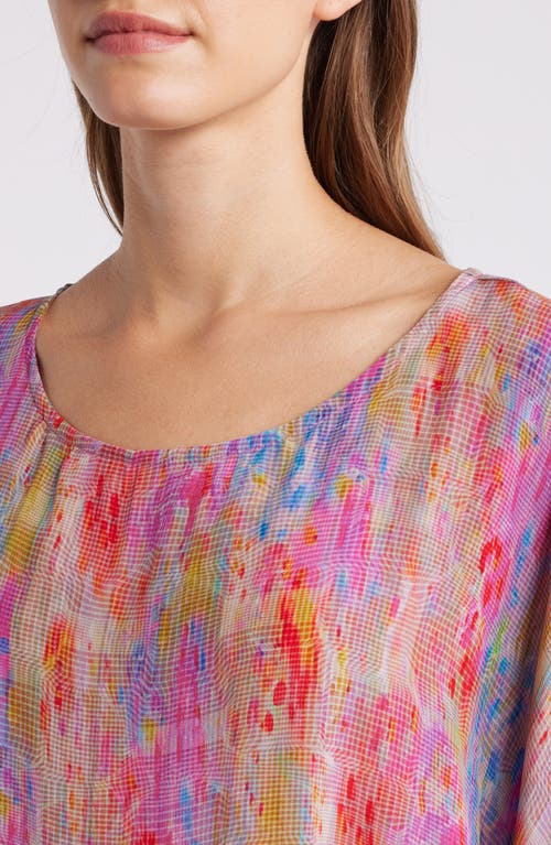 Apny Print Dolman Sleeve Top In Pink Multi