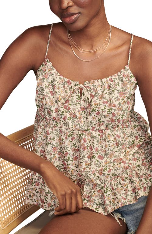 Shop Lucky Brand Floral Tie Front Swing Camisole In Mother Of Pearl Multi