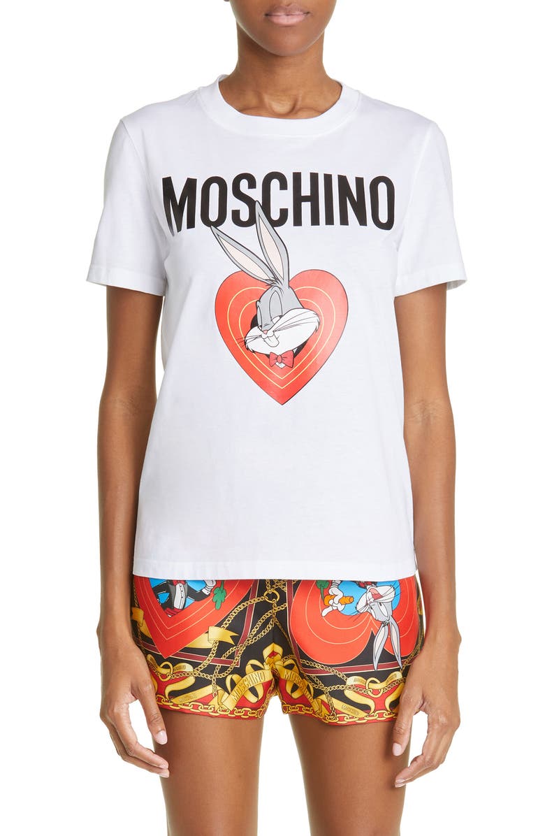 toegang Zelfrespect geef de bloem water Moschino Bugs Bunny Heart Cotton Logo Graphic Tee | Nordstrom