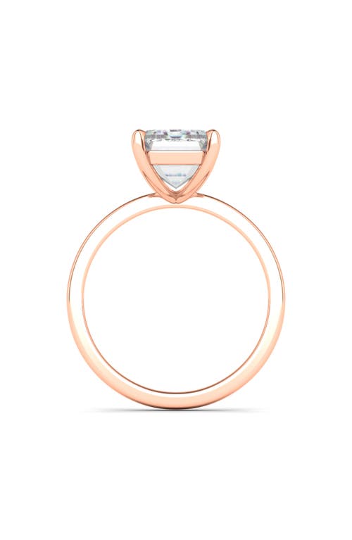 Hautecarat Emerald Cut Lab Created Diamond Ring In 2.00 Ctw 18k Rose Gold