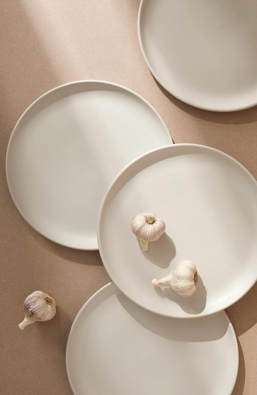 Gharyan Stoneware Tunisian Dinner Plates Set Of 4 In White