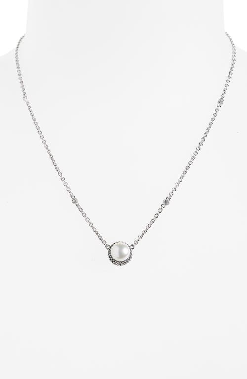 Shop Lagos Luna Freshwater Pearl Pendant Necklace In Silver/pearl