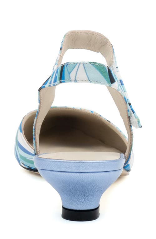 Amalfi By Rangoni Aosta Ankle Strap Pointed Cap Toe Pump In Blu Alvira/aris Etoile