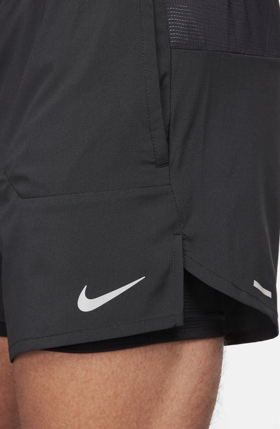Nike Men's Stride Dri-fit 5" 2-in-1 Running Shorts In Black/ Black/ Black