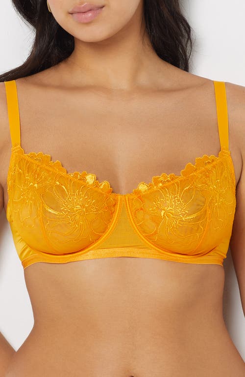 Etam Amaryllis Embroidered Underwire Demi Bra In Orange