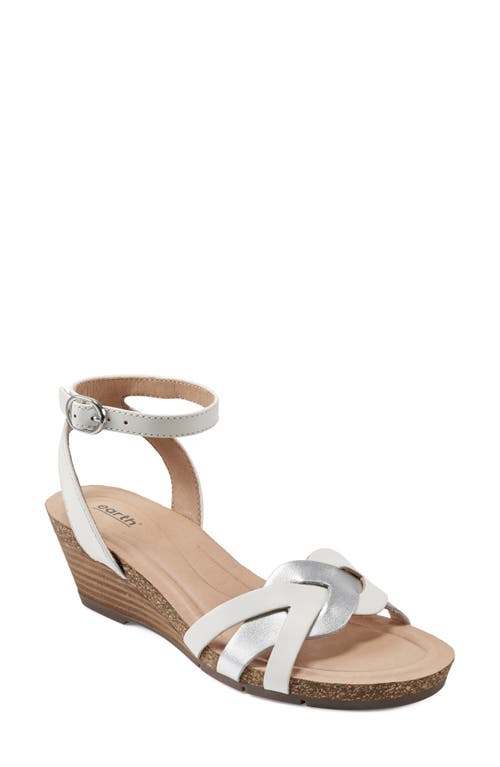 Earth® Herly Woven Ankle Strap Sandal in White