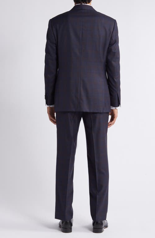 Shop Canali Regular Fit Plaid Wool Suit In Navy