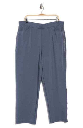 T Tahari Tapered Leg Pull-on Pants In Deep Slate Blue