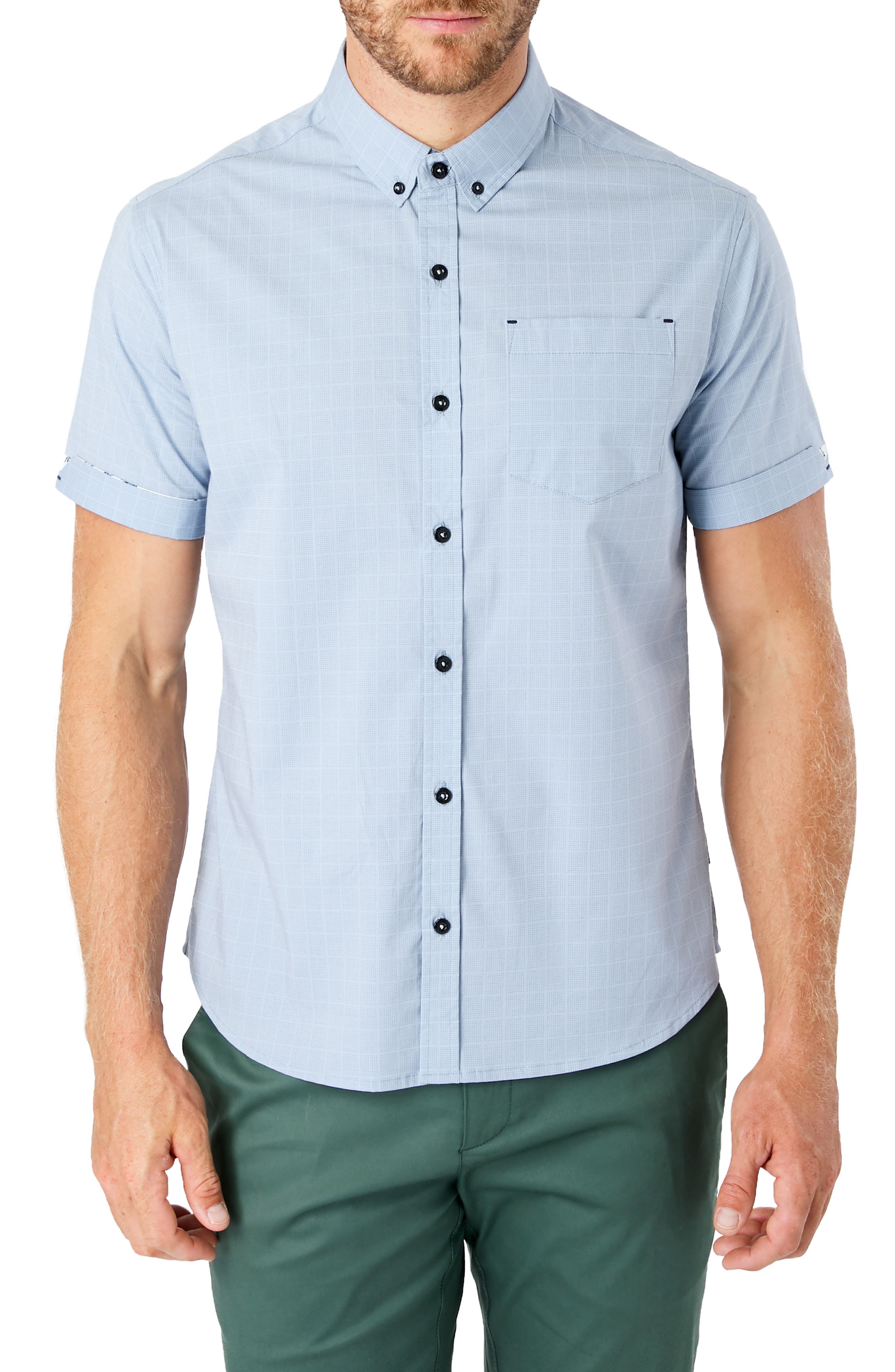 men's slim fit short sleeve button down shirts