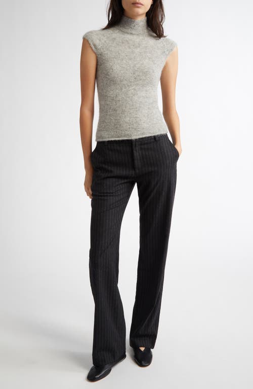 Shop Paloma Wool Husk Mock Neck Cap Sleeve Alpaca Blend Sweater In Grey