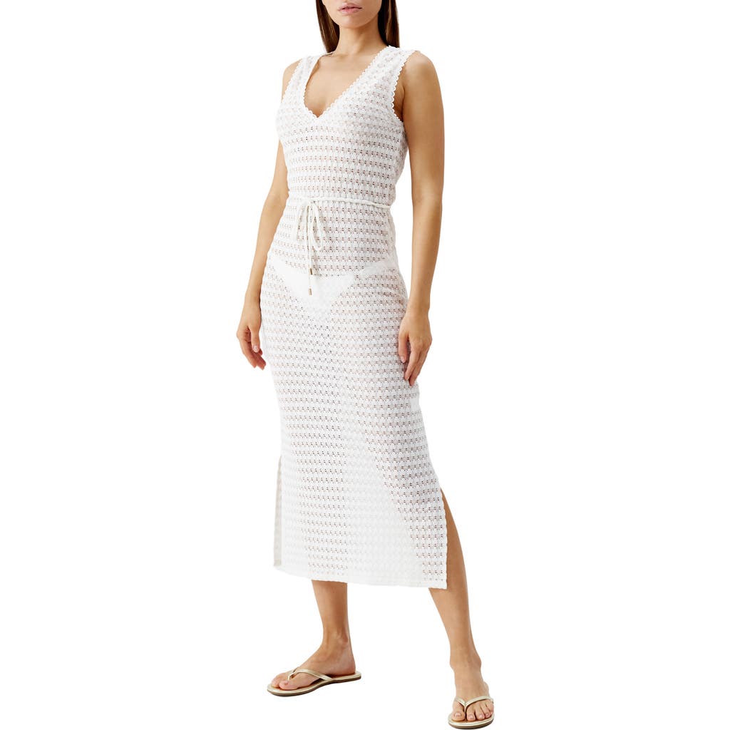 Melissa Odabash Annabel Open Stitch Cover-up Dress In White