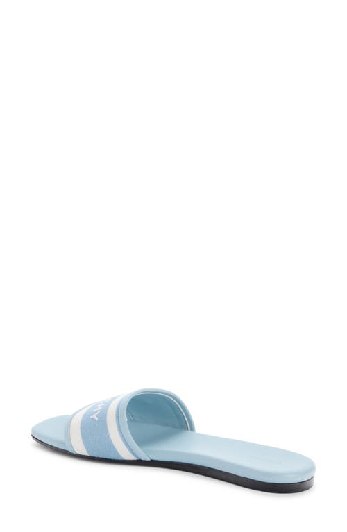 Shop Givenchy 4g Flat Slide Sandal In White/blue