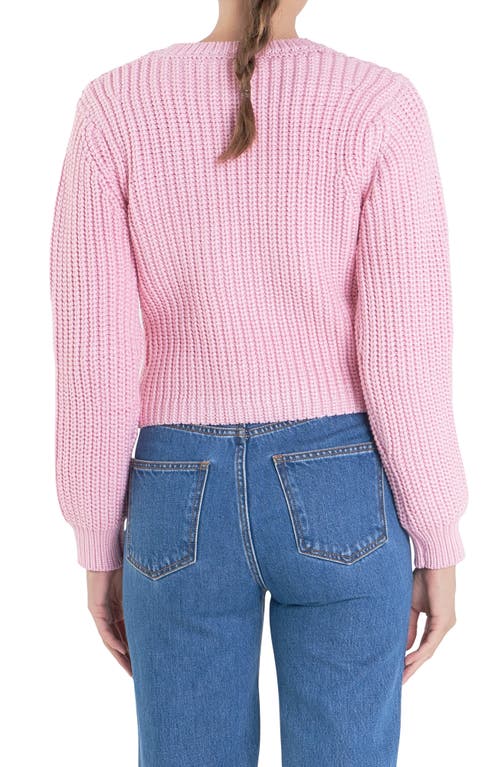 English Factory Crewneck Crop Sweater In Pink