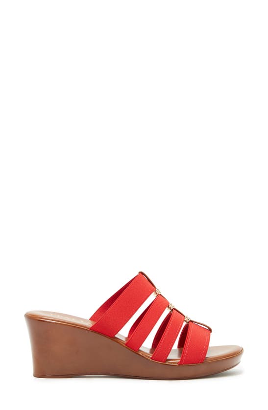 Shop Italian Shoemakers Clover 4-band Wedge Sandal In Red