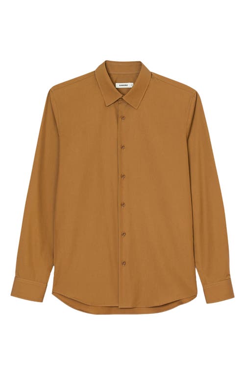 sandro New Seamless Solid Cotton Button-Up Shirt at Nordstrom,