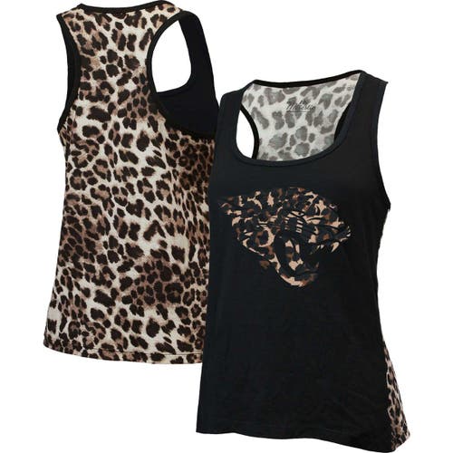 Women's Majestic Threads Black Jacksonville Jaguars Leopard Racerback Tank Top