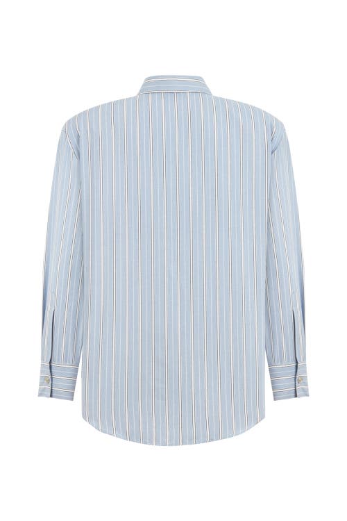 NOCTURNE NOCTURNE STRIPED SHIRT WITH SHOULDER PAD
