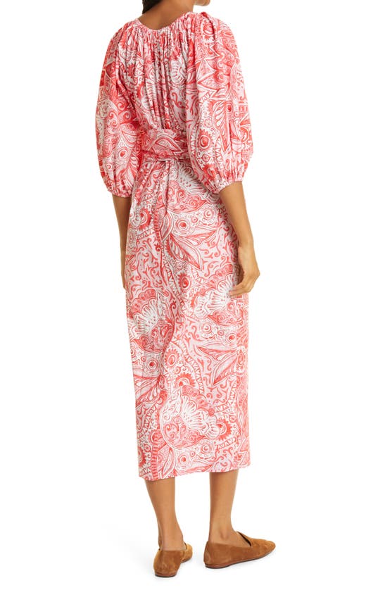 Mara Hoffman Fila Print Organic Cotton Dress In Red Multi